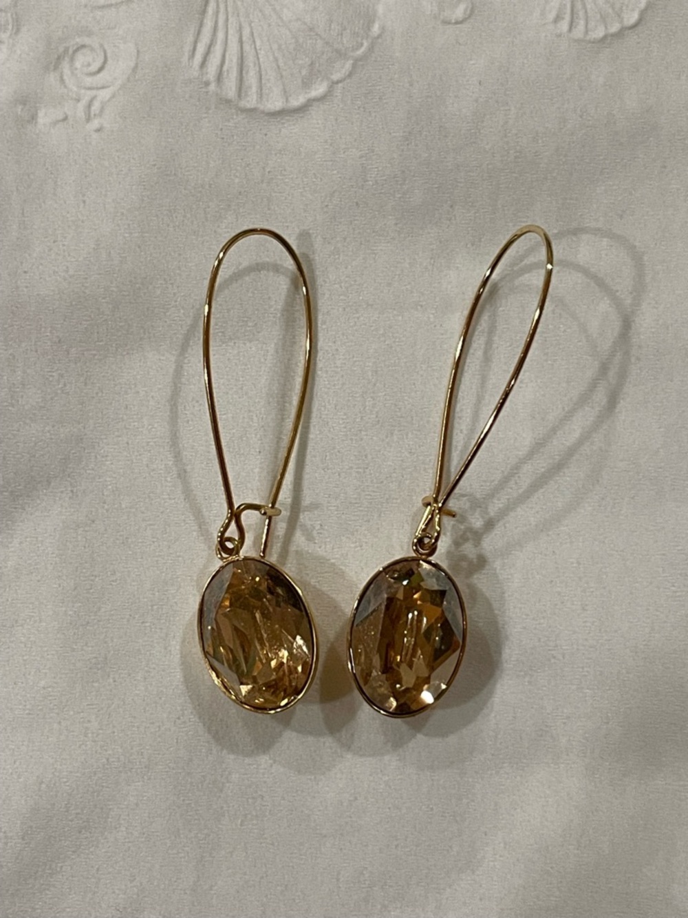 Swarovski PUZZLE Earrings Light Colorado Topaz Crystals Dangle